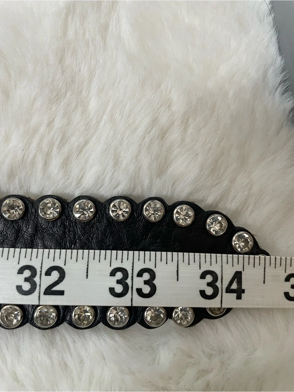 Harley-Davidson Black Leather Belt with Teal Crystal Buckle